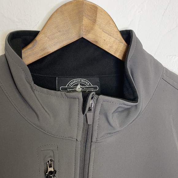 Charles River Apparel Gray Zip Jacket - Picture 2 of 7
